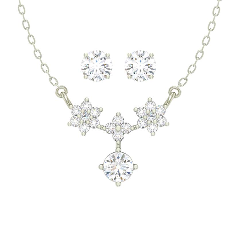 YES PLEASE! 2-pc. Diamond Accent Necklace Set in 14K Gold Over Silver -  JCPenney